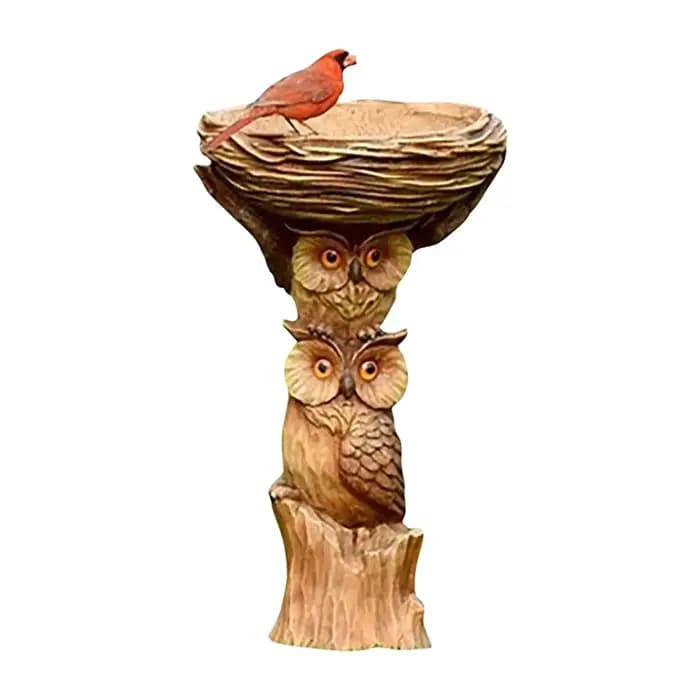 Décoration de jardin extérieure : Fontaine à oiseaux en polyrésine, style antique, pour la décoration de jardin, la fontaine d'eau, le bain d'oiseaux, la cour et la maison.
