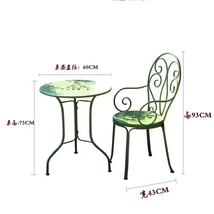 Table de jardin évidée en fer de style américain