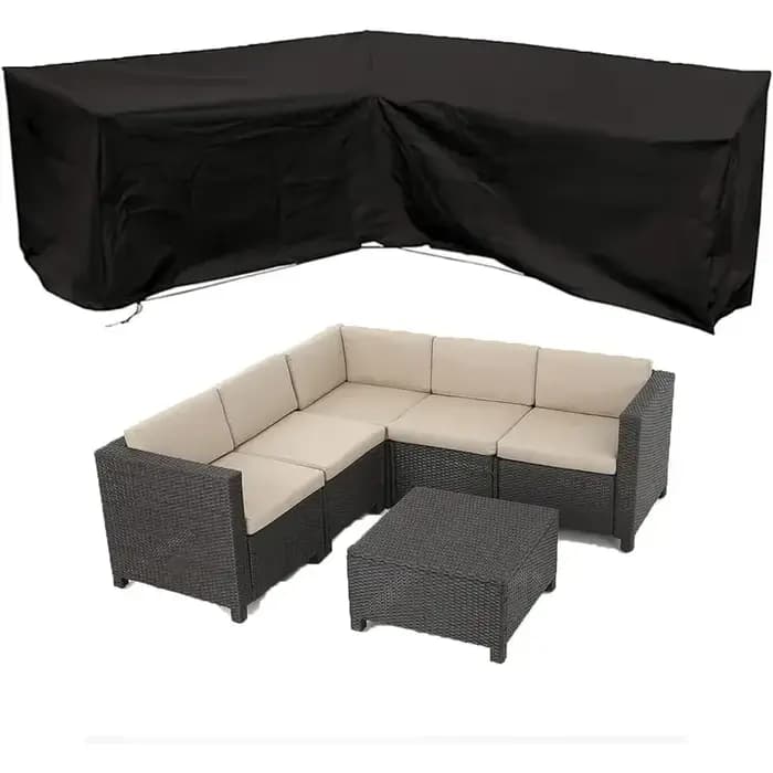 Housse de protection imperméable en forme de L pour canapé d'angle de jardin