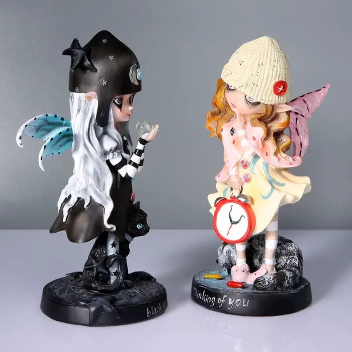 Fée magique jardin ornement Figurine résine décor cadeau aile fée Figurines Collection