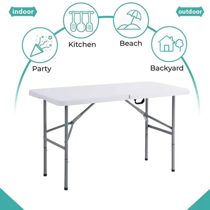Table à manger de jardin pliable et Portable de 4/6 pieds