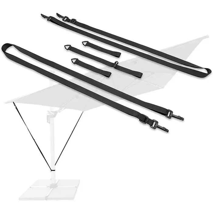 Sangle de protection contre le vent pour grands parasols en porte-à-faux, résistante aux intempéries