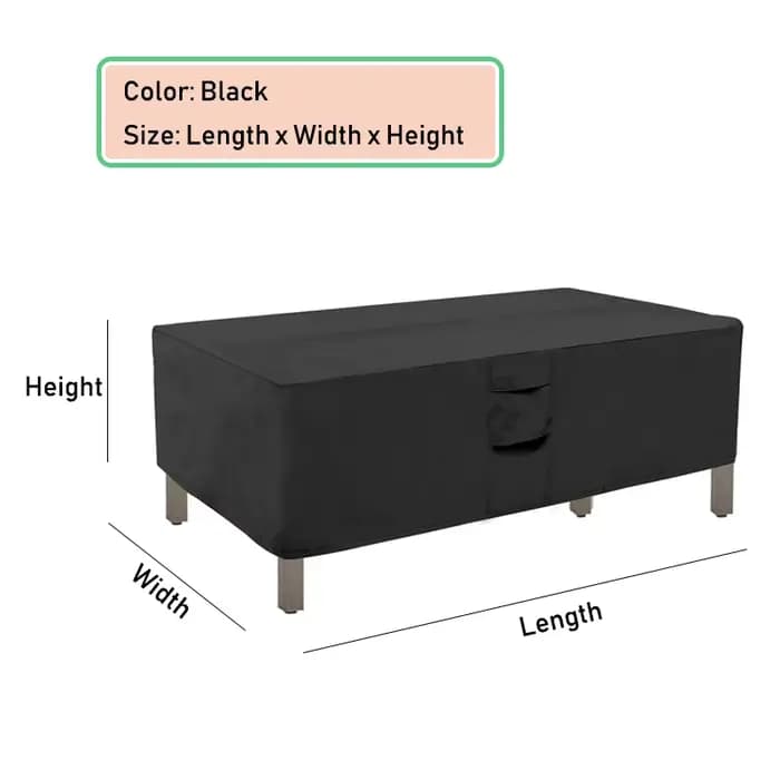 HEAVY DUTY-Juste de Protection pour Meubles d'Extérieur, Imperméable, Anti-Vent, Anti-UV, pour Table