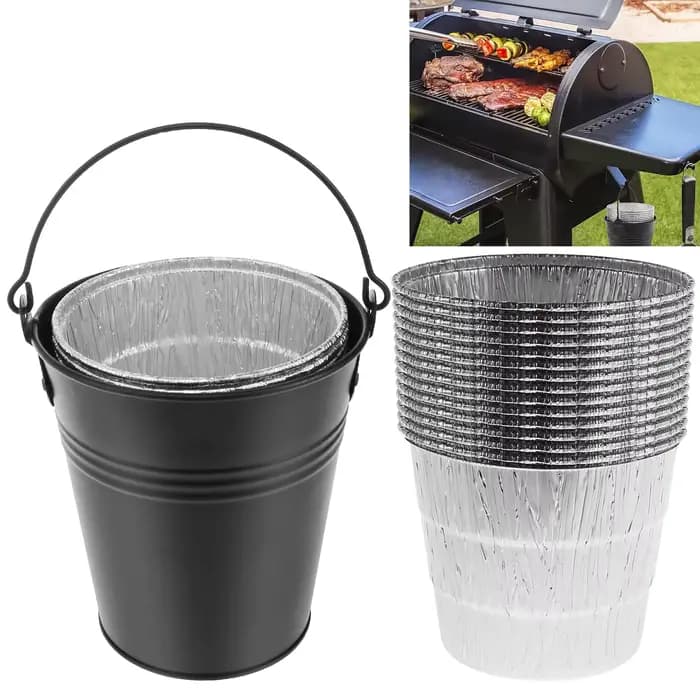 Seau à graisse pour fumeur adapté aux grilles en acier de grande capacité Traeger