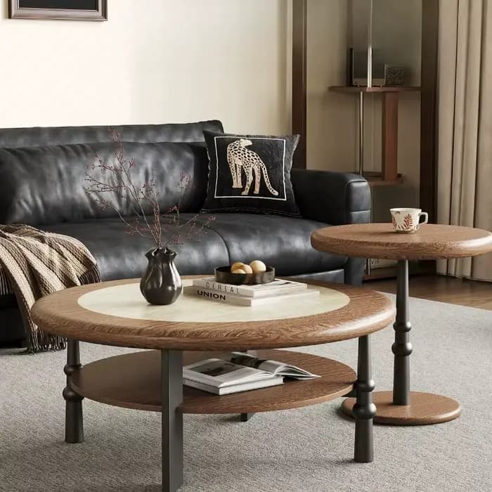 Tables basses rondes en bois