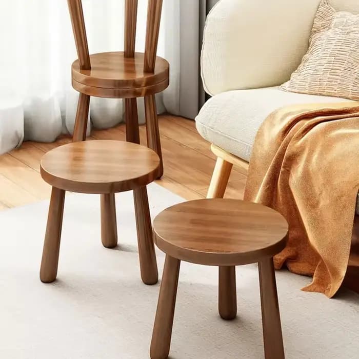 Tabouret Portable sur pied en noyer noir, 25cm, banc confortable, chaussures à langer, chaise Stable