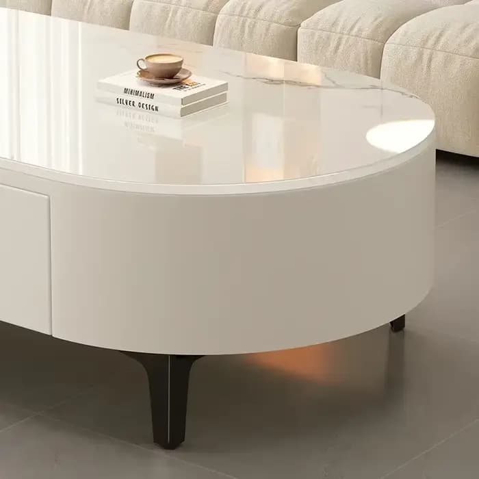 Table basse moderne Simple pour salon, organisateur ovale bon marché, Table d'appoint, collier Funky