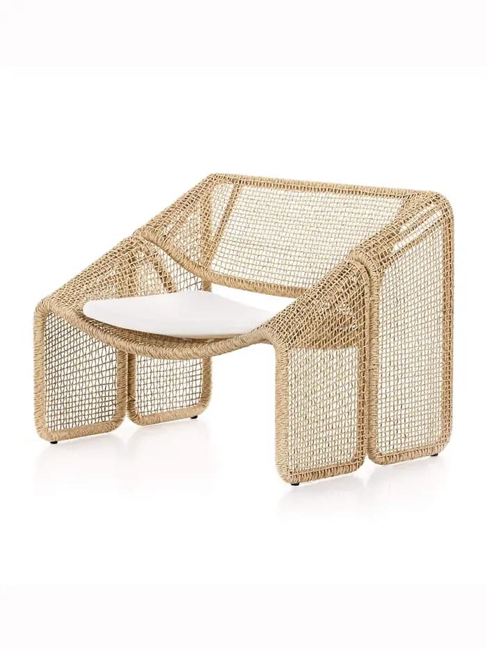 Design créatif loisirs de plein air chaise inclinable jardin Patio balcon cadre en aluminium tissage osier
