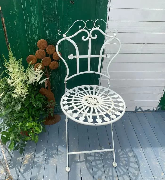 Chaise de jardin pliante Vintage en fer