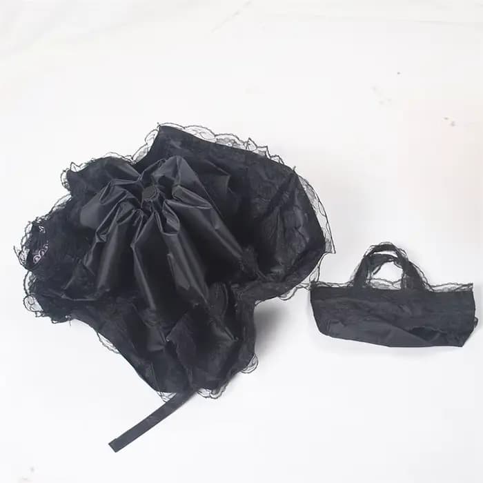 Parasol Vintage en dentelle pliable gothique Lolita parapluie dame pluie Anti-uv Protection