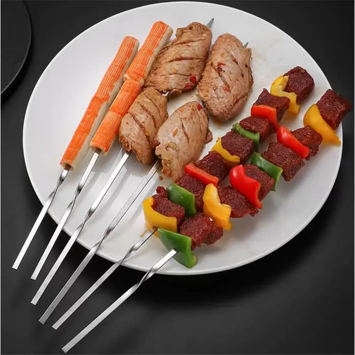 Brochettes de Barbecue réutilisables en acier inoxydable