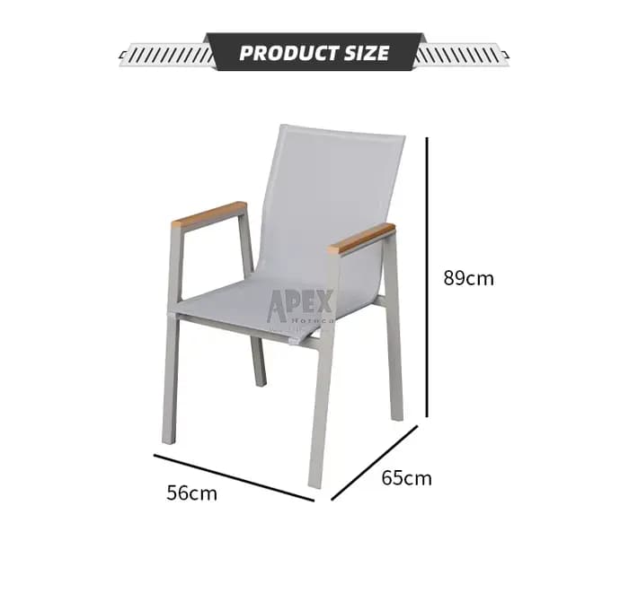 Chaise de salle à manger extérieure moderne en tissu