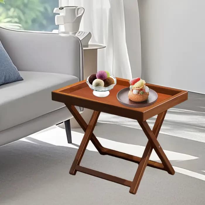 Table d'appoint pliante en bambou, Table de lit avec plateau TV Durable, petite Table d'appoint pour