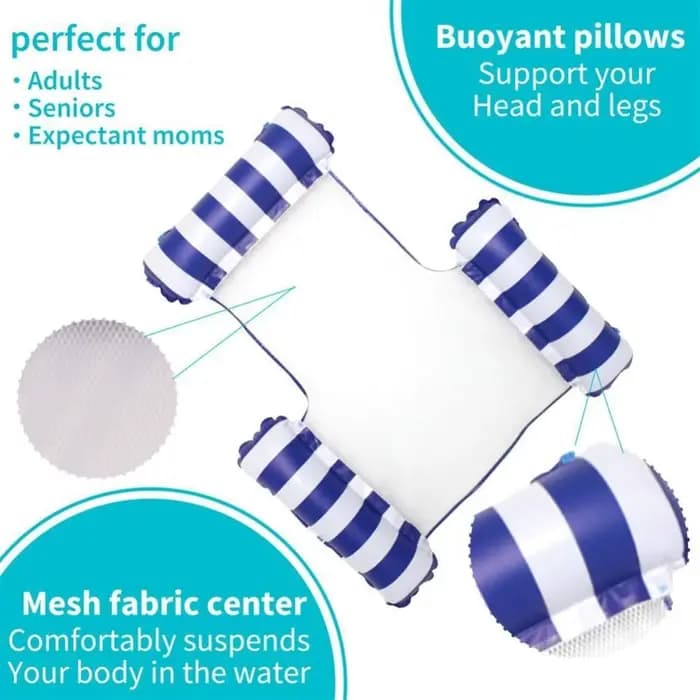 Hamac gonflable pour piscine avec centre en maille