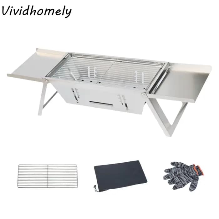 Réchaud à barbecue pliable en acier inoxydable