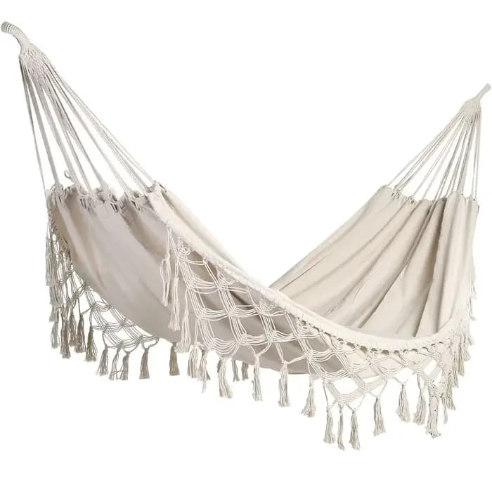 Hamac à franges en macramé, deux places, fait à la main, pour maison, extérieur, jardin, plage