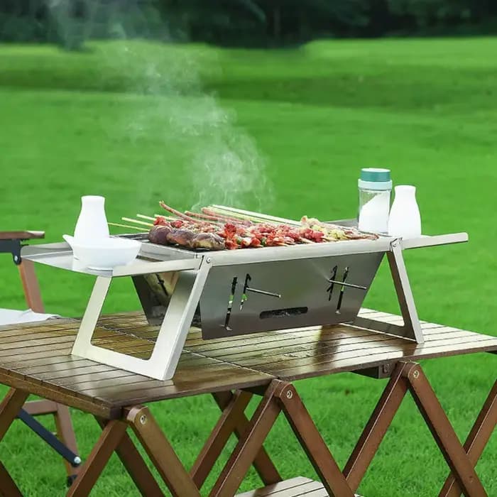 Réchaud de barbecue pliable en acier inoxydable