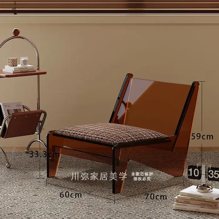 Fauteuils de salon vintage, chaises de balcon, chaises de salon confortables de style français, chaises uniques en acrylique, mobilier de style Mid-Century