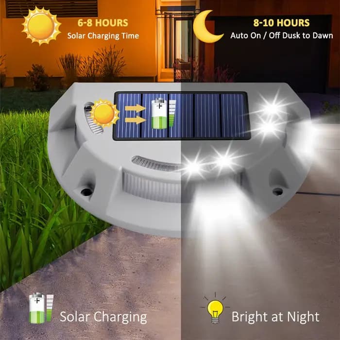 Lampes de sécurité LED étanches pour pont extérieur, marqueur d'allée, lumières solaires pour jardin