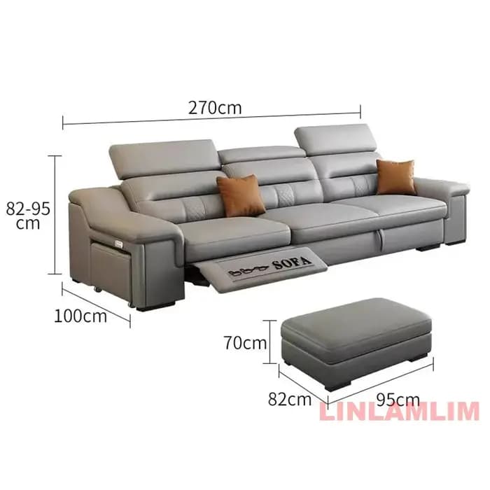 Linlamlim Canapé-lit convertible Canapé sectionnel inclinable électrique moderne