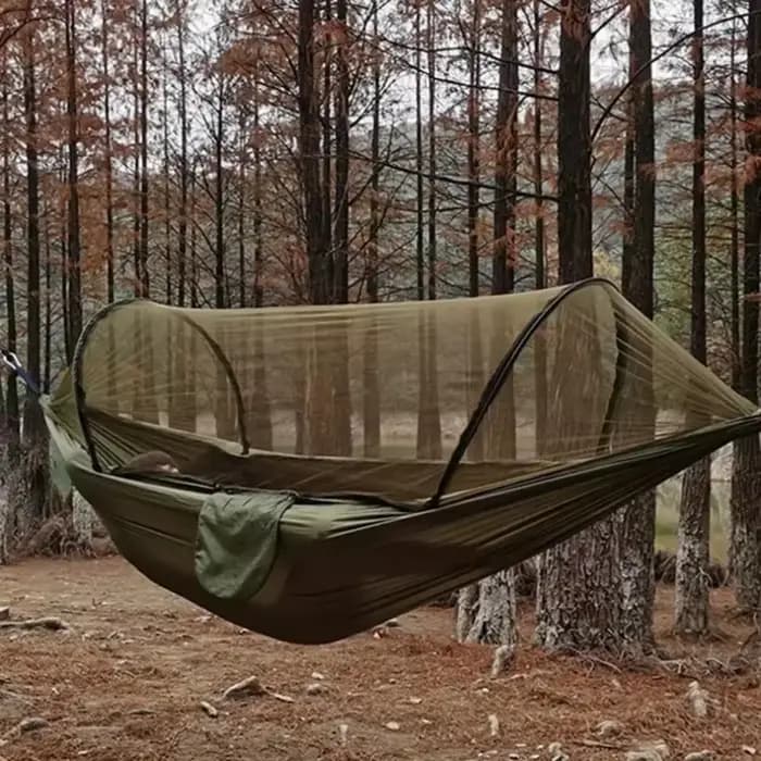 Hamac de Camping en plein air, tissu Parachute haute résistance avec moustiquaire, hamacs suspendus