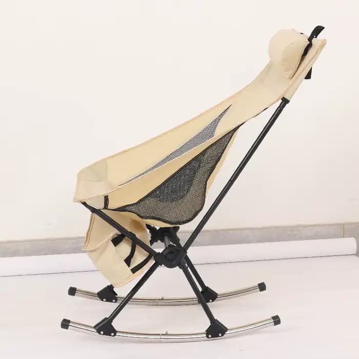 Chaise de Camping Pliante à Bascule Portable avec Dossier Haut, Sac de Rangement Astronomique, Sac d