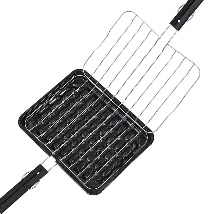 Plaque de barbecue carrée noire électroplaquée portable, outil de barbecue personnalisable pour les galettes de bœuf, utilisation en extérieur et dans la cour de la maison