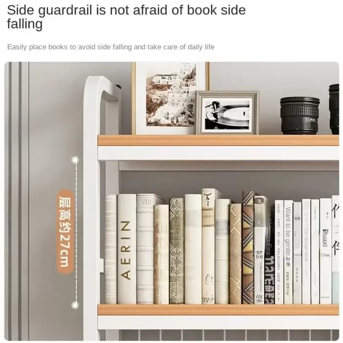 Meubles de maison bureau multicouche en fer forgé étagère bibliothèque avec grille étagère Table tro