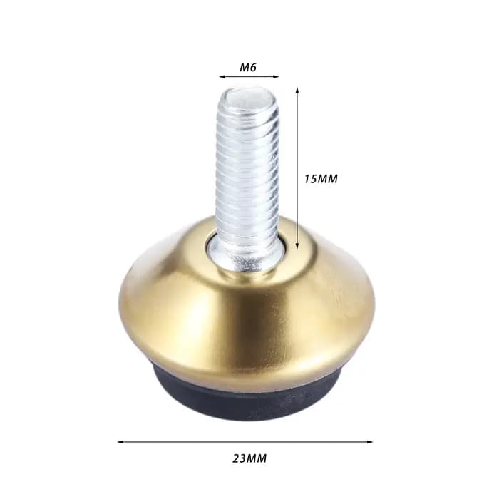 4 Pcs M6x15mm Pivotant Meubles Jambe Niveleurs de Pieds Glisse Pieds Réglables De Base Noire pour Ta