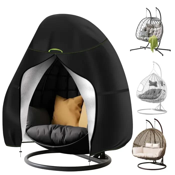 Housse de chaise suspendue œuf de patio améliorée avec fermeture éclair
