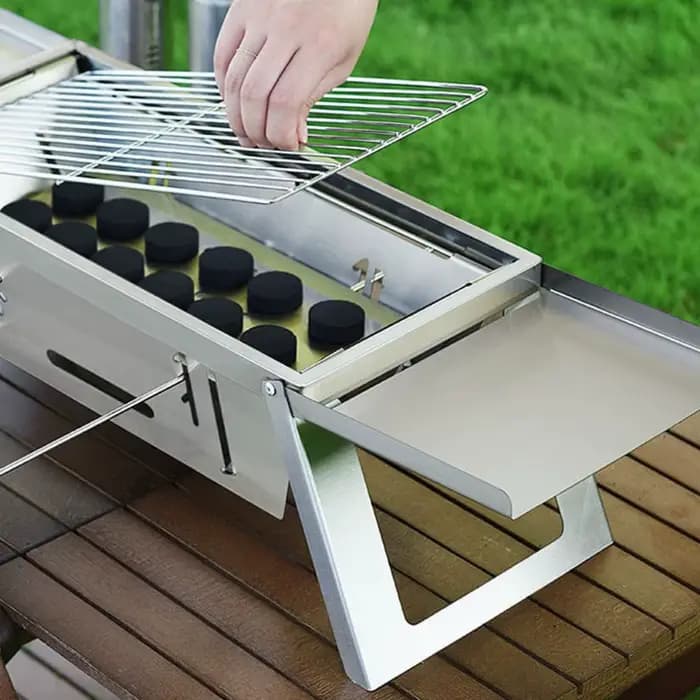 Réchaud à barbecue pliable en acier inoxydable