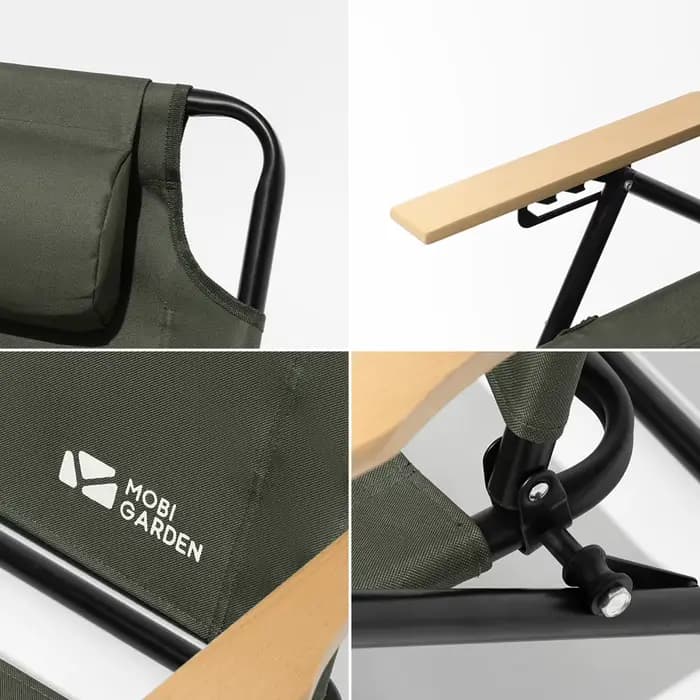 MOBI GARDEN Camping réglable bas inclinable Portable chaise de loisirs en plein air avec dossier en