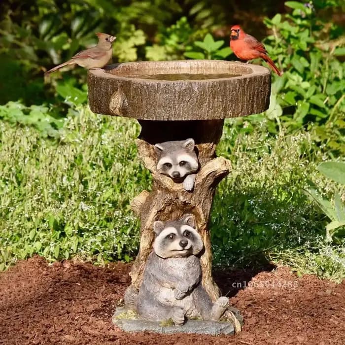 Décoration de jardin extérieure : Fontaine à oiseaux en polyrésine, style antique, pour la décoration de jardin, la fontaine d'eau, le bain d'oiseaux, la cour et la maison.