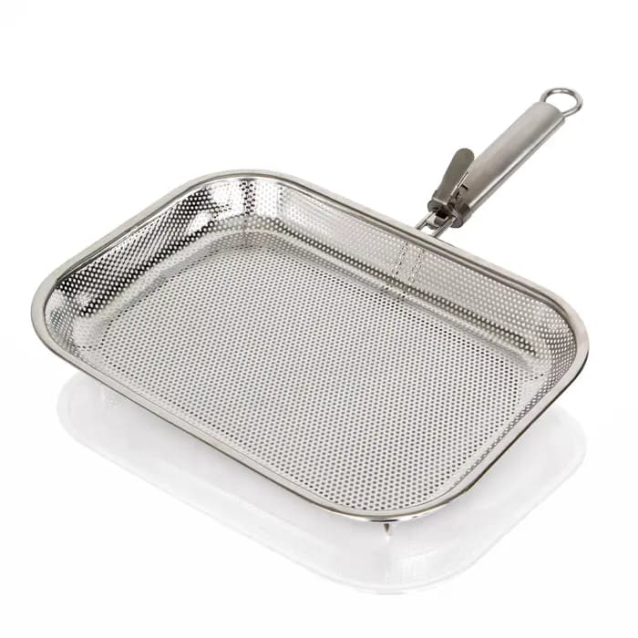 tastyWay Panier de cuisson carré perforé en acier inoxydable pour barbecue, plaque de cuisson, plate