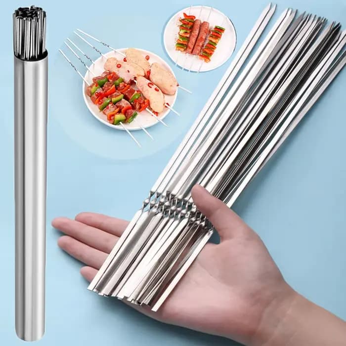 Brochettes de Barbecue réutilisables en acier inoxydable