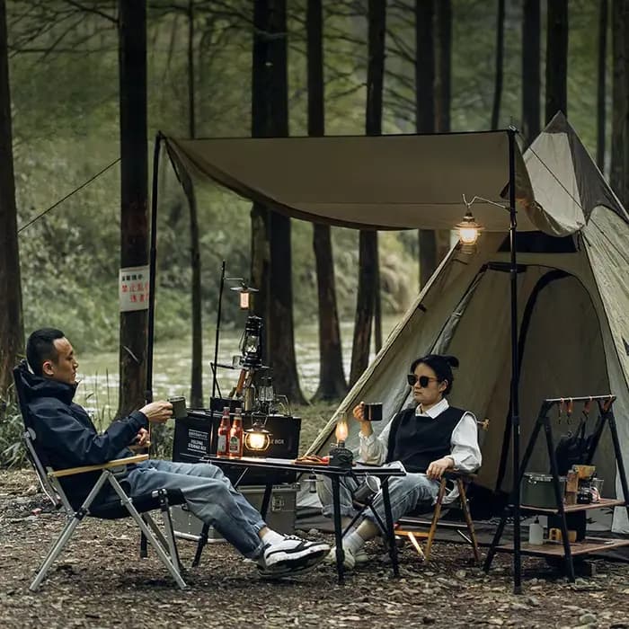 Table pliante réglable en alliage d'aluminium pour camping en plein air, panneau amovible, table de