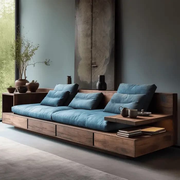 Double canapé de salon italien accoudoir de luxe minimaliste moderne