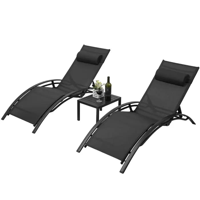 Chaise longue en aluminium pour l'extérieur
