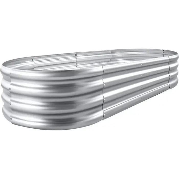 Stock Design classique grand 4x2x1ft Kit de lit de jardin surélevé galvanisé boîte de jardinière ovale en métal pour la plantation de plantes de légumes