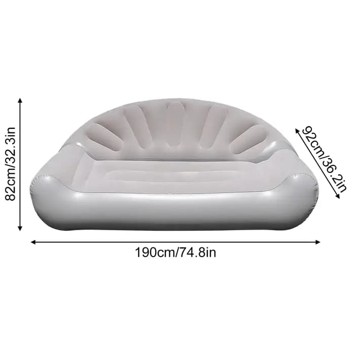 1PC Canapé Gonflable d'Extérieur, Chaise Longue Gonflable Portable, Canapé-Lit Floqué pour Jardin, Patio, Plage, Camping