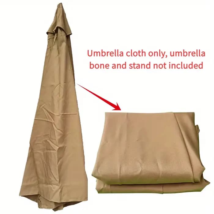 Tissu de rechange pour parasol d'extérieur multi-tailles (support à nervures non inclus)