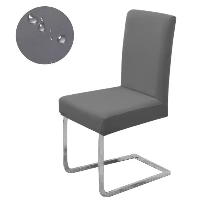 Housse de chaise élastique et imperméable, en Spandex uni, pour salle à manger, protection de chaise