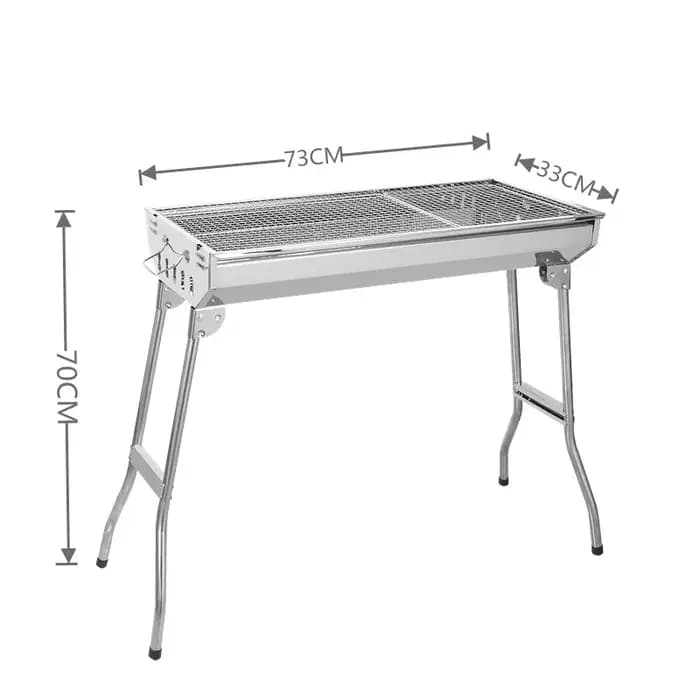 Barbecue portable pliable en acier inoxydable, grand barbecue au charbon de bois, barbecue familial pour le camping en plein air, barbecue de jardin