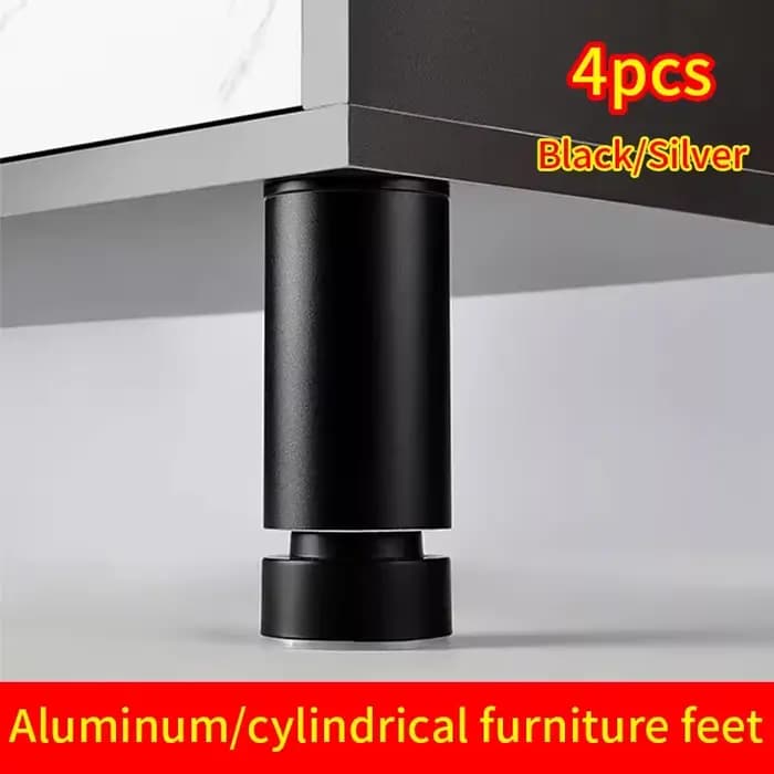 Pied de Meuble Réglable en Aluminium Noir, Support de Meuble TV, Table Basse, Canapé, Colonne de Dia