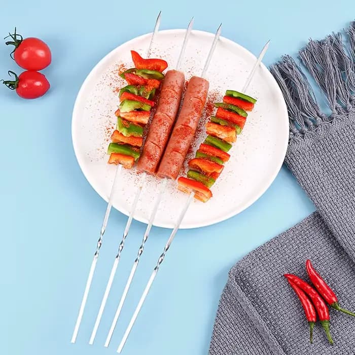 Brochettes de Barbecue réutilisables en acier inoxydable