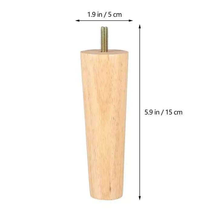4 pièces 10/12/15CM pieds de meubles en bois massif hauteur droite robuste conique canapé-lit armoire Table chaise rempl