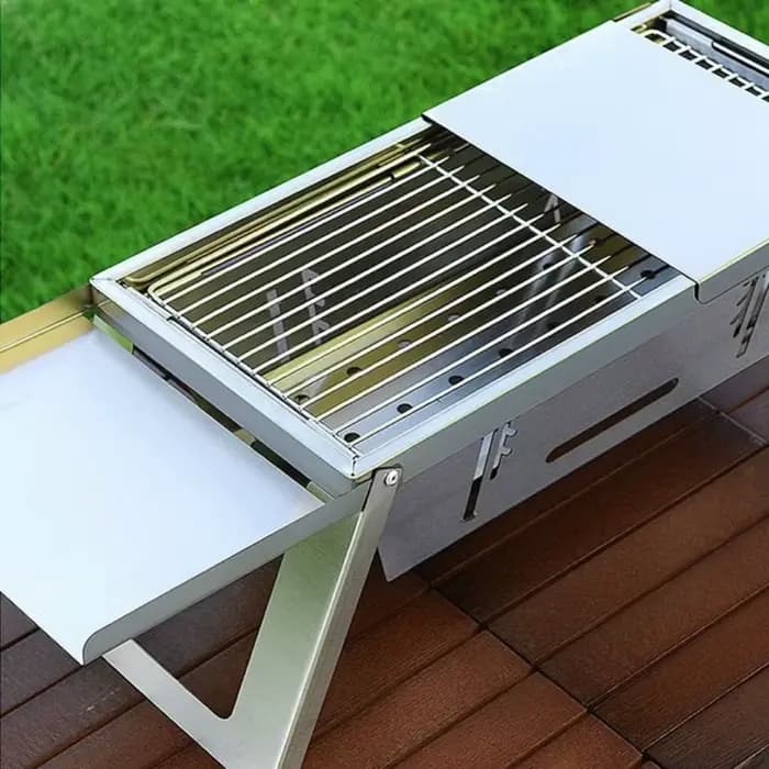 Réchaud à barbecue pliable en acier inoxydable Réglage de la chaleur réglable