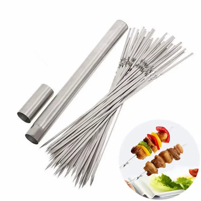 Brochettes de Barbecue réutilisables en acier inoxydable