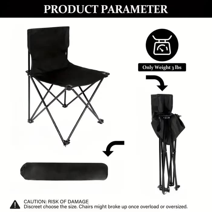 Chaise pliable d'extérieur, chaise de Camping avec poche latérale, chaises de pique-nique en tissu O