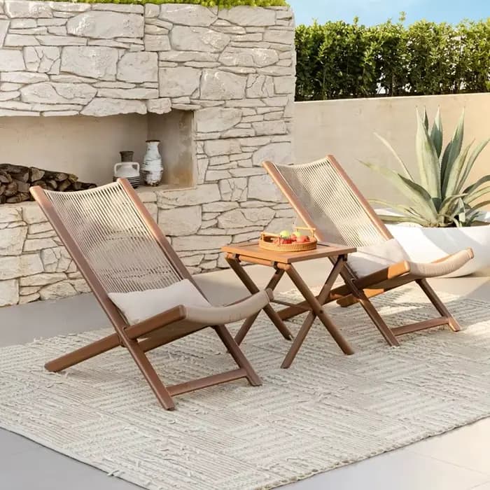 Rotin balcon Chaise pliante jardin inclinable Camping plage